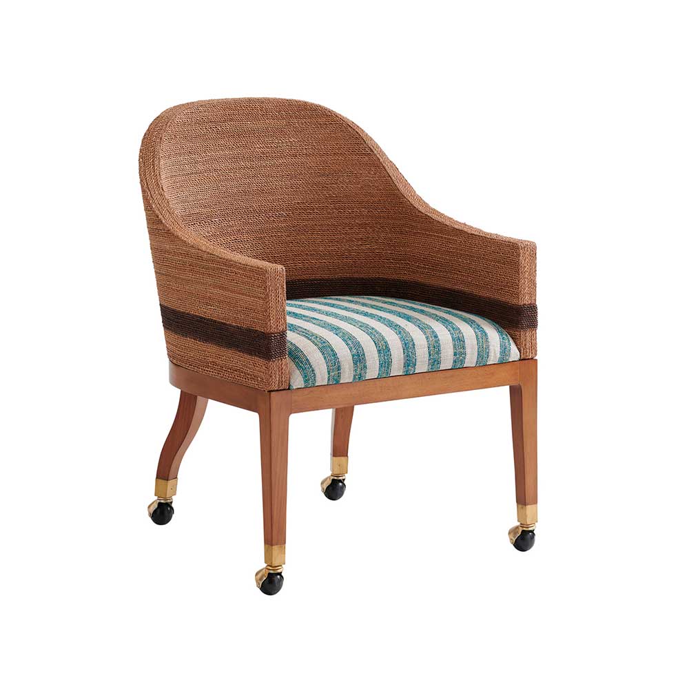 DORIAN WOVEN ARM CHAIR WITH CASTERS