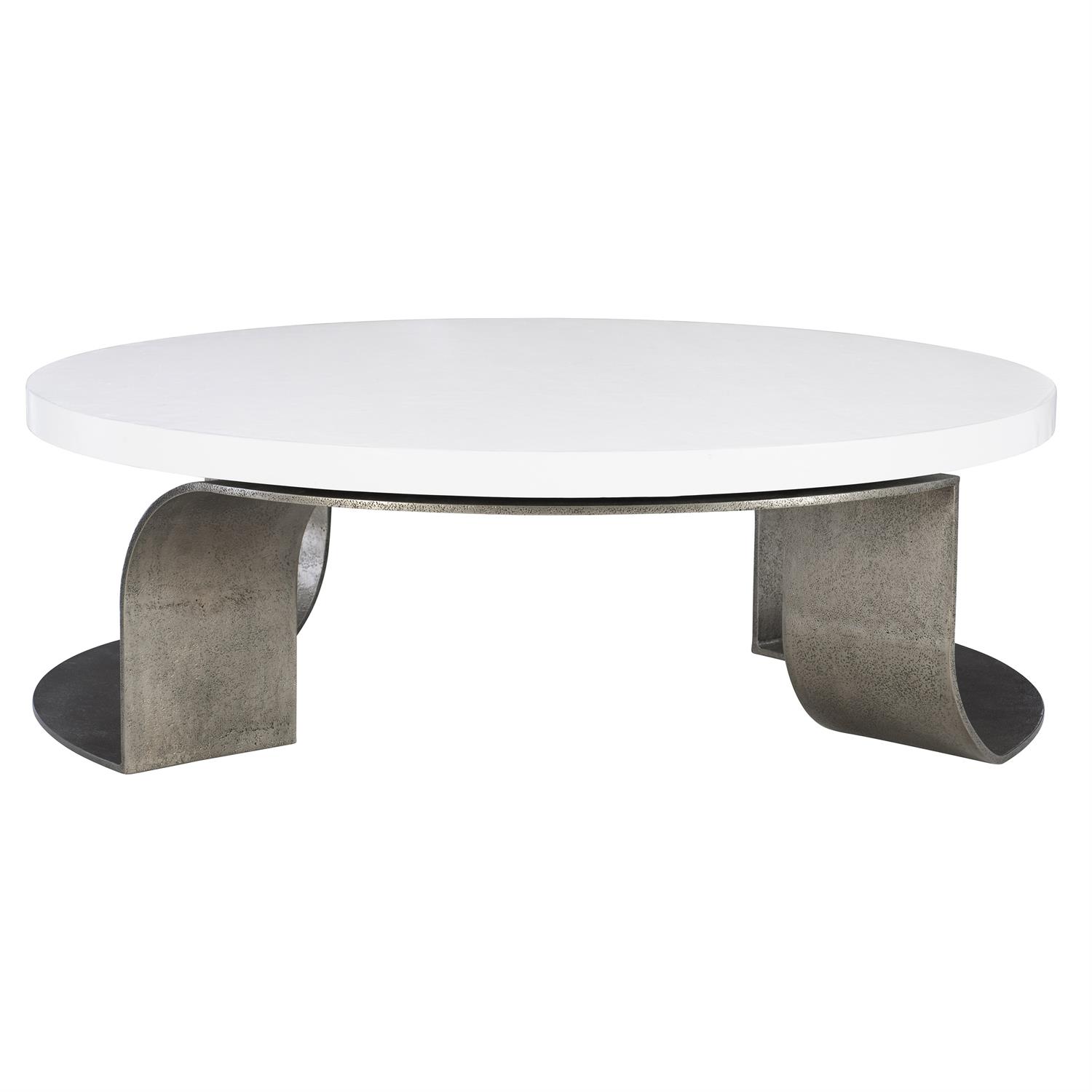 Cocktail Table - Metal and White